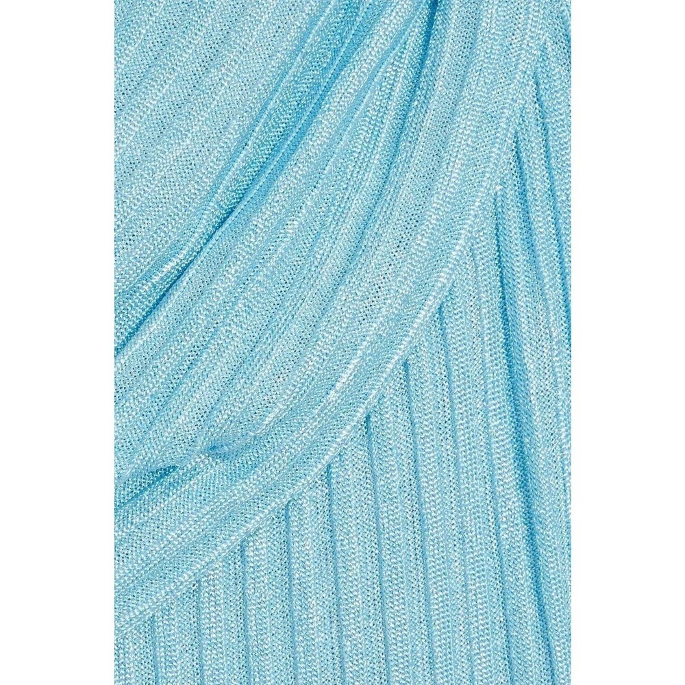 Monique Lhuillier Women's Crossover cutout metallic ribbed-knit midi dress Sz 6 - Picture 5 of 16